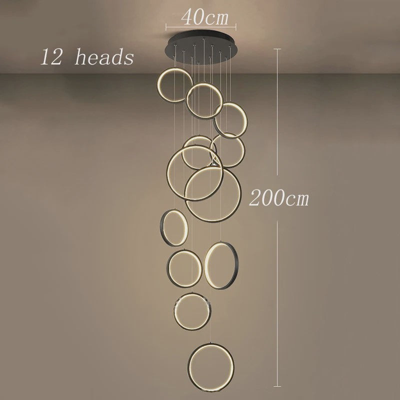 Moderne LED Plafondlamp Ring Chandelier - Hanglamp voor Woonkamer & Eetkamer