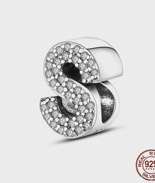 925 Sterling Zilver Letter Bedels A-Z met Zirkonia - Personaliseer je Armband