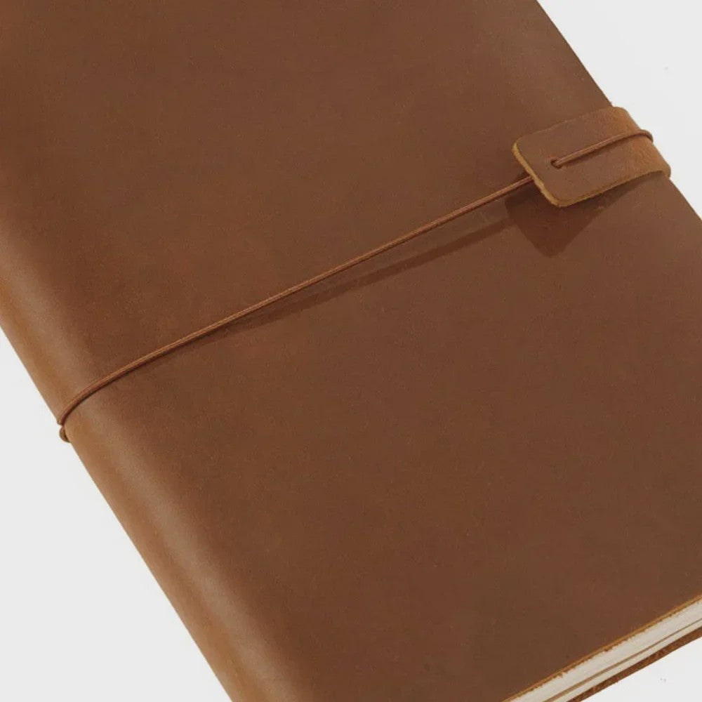 Moterm Vintage Leren Notitieboek - Handgemaakt, 100% Echt Leer, Hersluitbaar