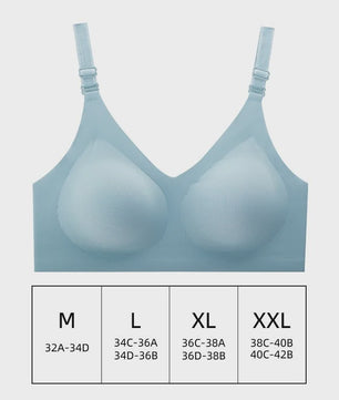 Comfortabele Naadloze Dames Bh - Zacht, Draadloos & Push-Up Effect met Diepe V-hals - Jelly Kleuren