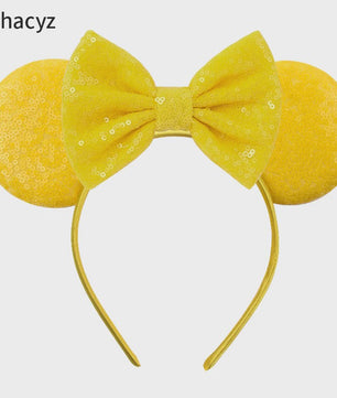 Chique Sequin Mickey Oortjes Diadeem met Strik - Feestelijk Haaraccessoire voor Kinderen & Dames