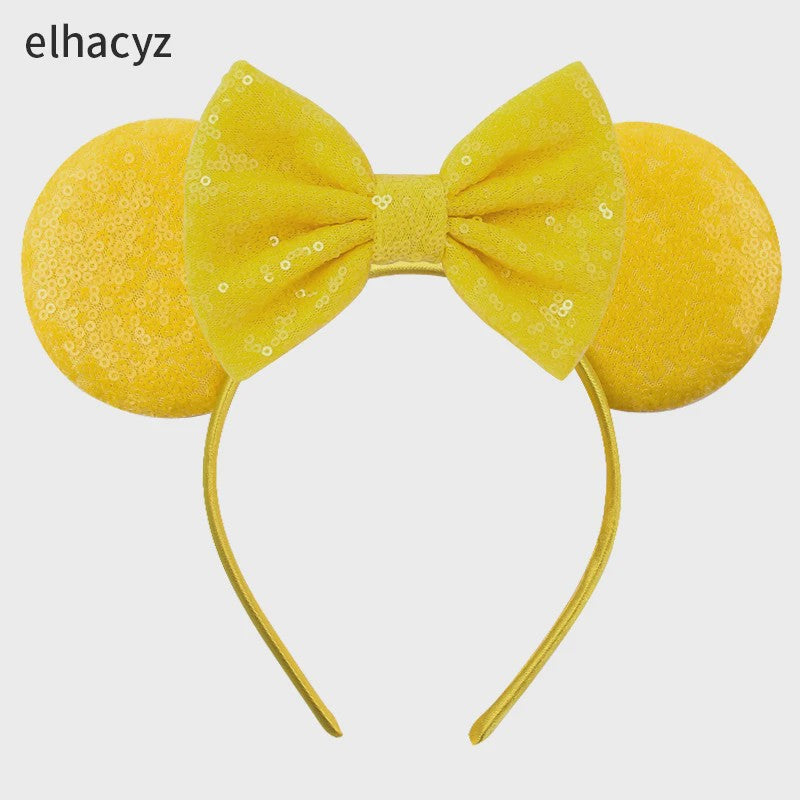Chique Sequin Mickey Oortjes Diadeem met Strik - Feestelijk Haaraccessoire voor Kinderen & Dames