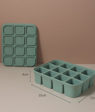 Flexibele Siliconen IJsblokjesvorm met Deksel - BPA-vrij voor Babyvoeding & Drankjes