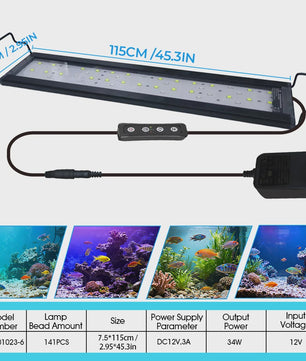 Intelligente LED Aquarium Verlichting met APP Control - Waterdicht IP68, Kleur & Helderheid Instelbaar