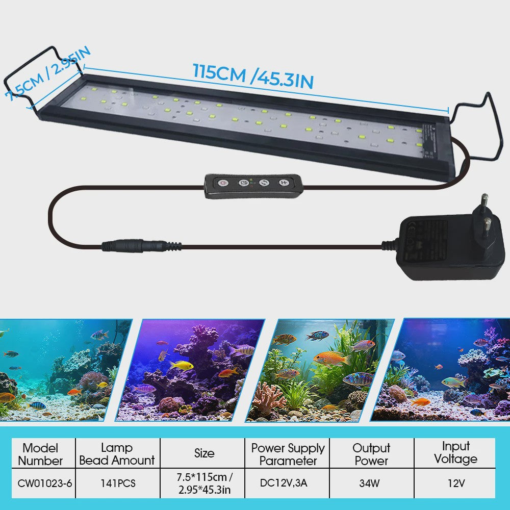 Intelligente LED Aquarium Verlichting met APP Control - Waterdicht IP68, Kleur & Helderheid Instelbaar