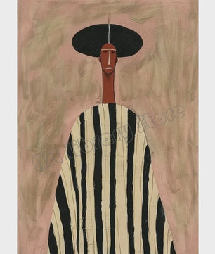 Abstract Afrikaanse Vrouwen Poster Canvas Schilderij - Etnisch Hedendaags Woondecoratie