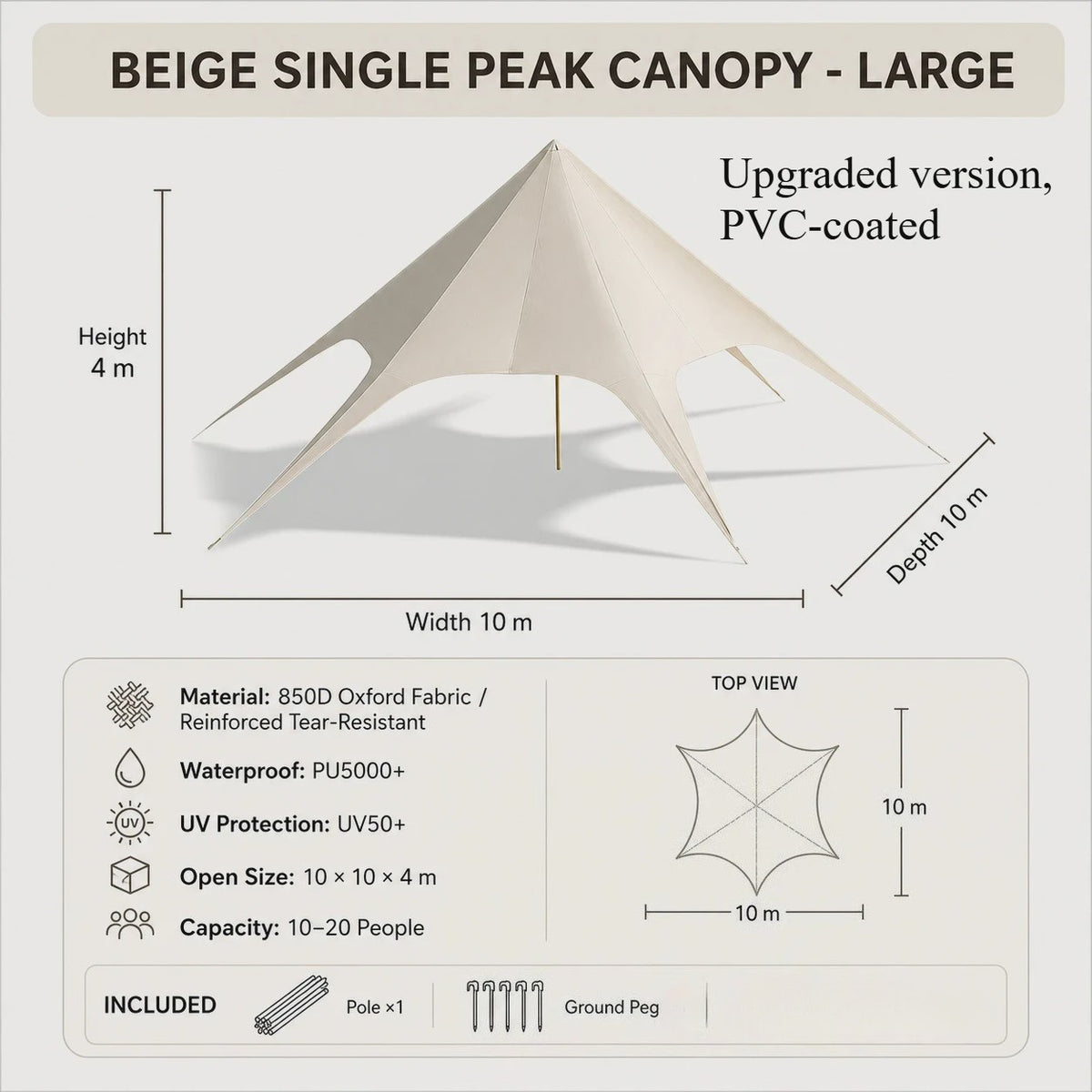 Luxe Ster Tent - Waterdicht, UV-bestendig voor Glamping, Feesten & Evenementen