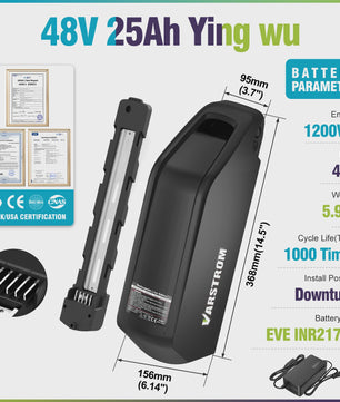 Varstrom E-bike Batterij 36V/48V/52V - Krachtige Lithium Accu met 40A BMS & Lange Levensduur