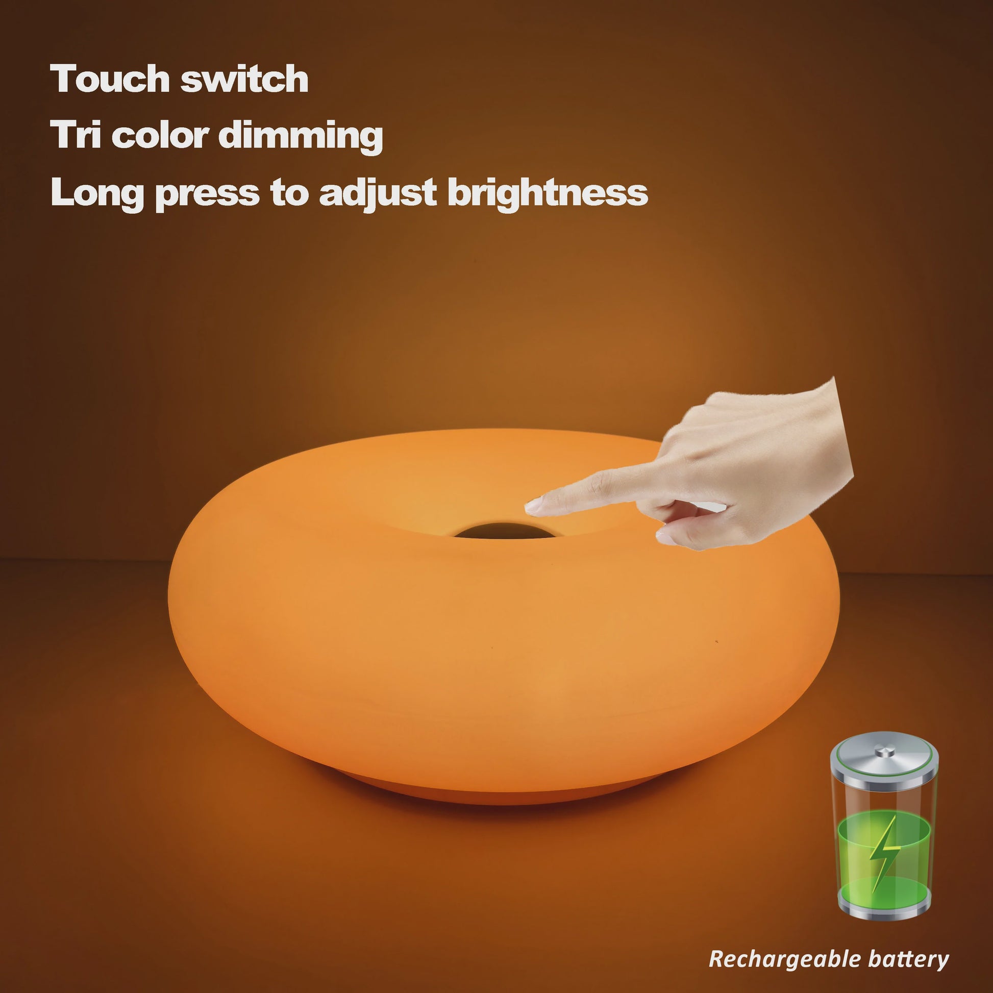 Donut Sfeerlamp met USB - Verstelbare Kleur & Helderheid - Decoratieve Tafellamp