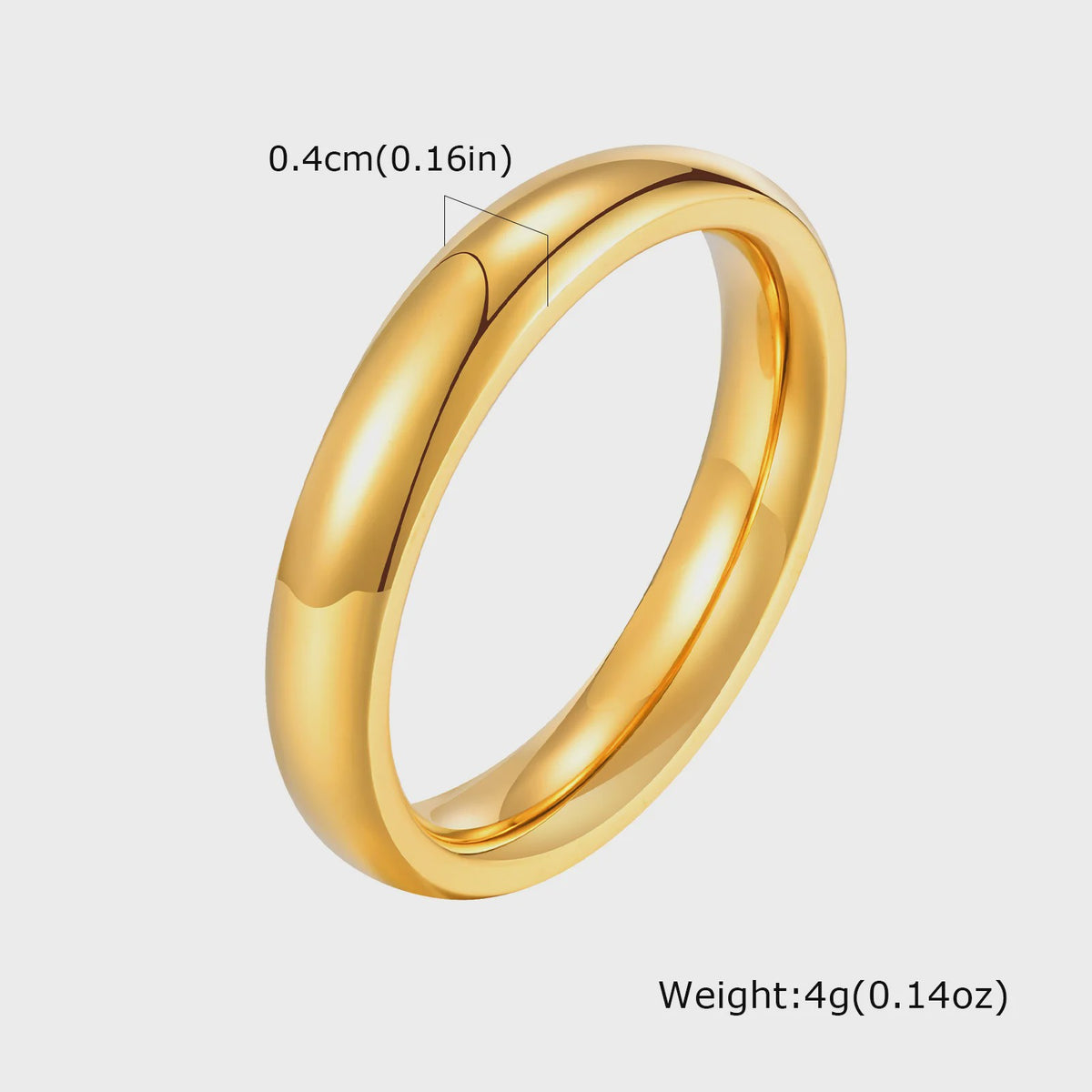 Gouden RVS Trouwring & Verlovingsring - Unisex - Maten 4-15