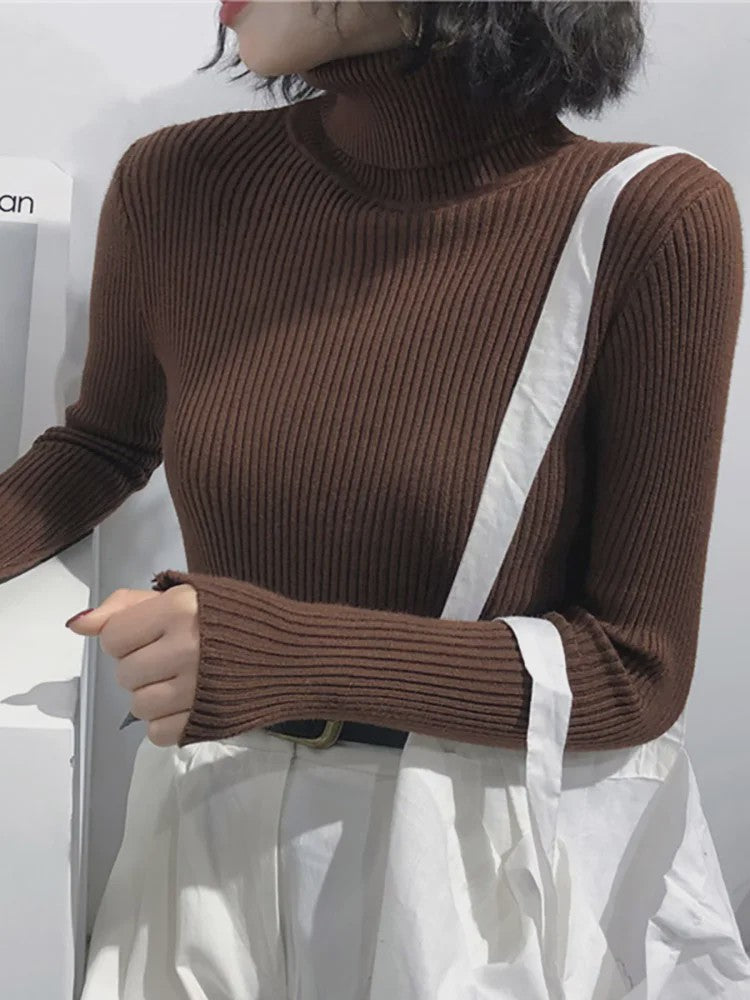 Dames Gebreide Turtleneck Trui - Slim Fit Koreaans Stijl | Herfst & Winter Collectie