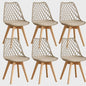 Moderne Eetkamerstoelen Set (4/6 stuks) - Mesh Rug, Houten Poten & Gestoffeerde Zitting