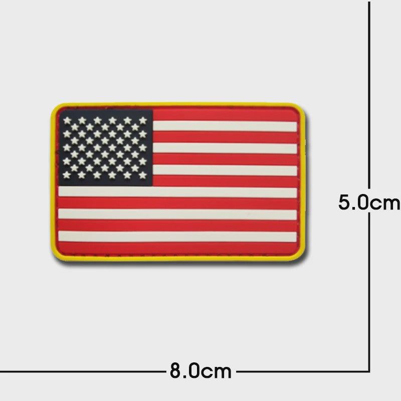 3D PVC Vlag Patches - Rubberen Militaire Emblemen met Klittenband