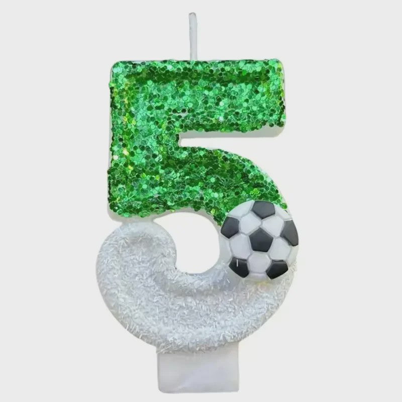 Voetbal Cijfer Kaarsen - Glitter & Graduele Kleurverandering - Verjaardag Decoratie