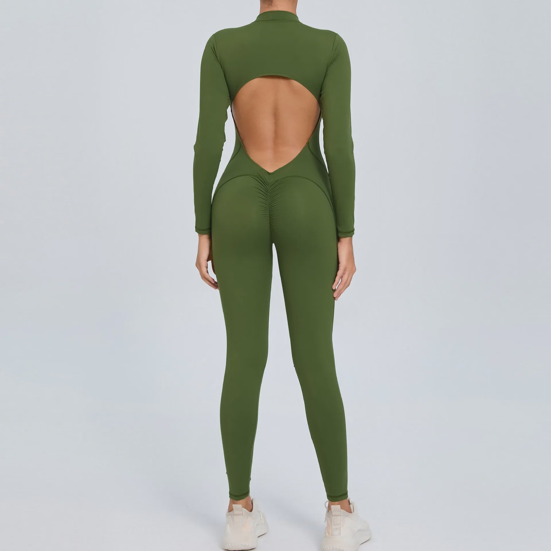 Dames Sport Jumpsuit met Lange Mouwen - Fitness & Gym Kleding - Zomer Sexy Stijl - Blauw