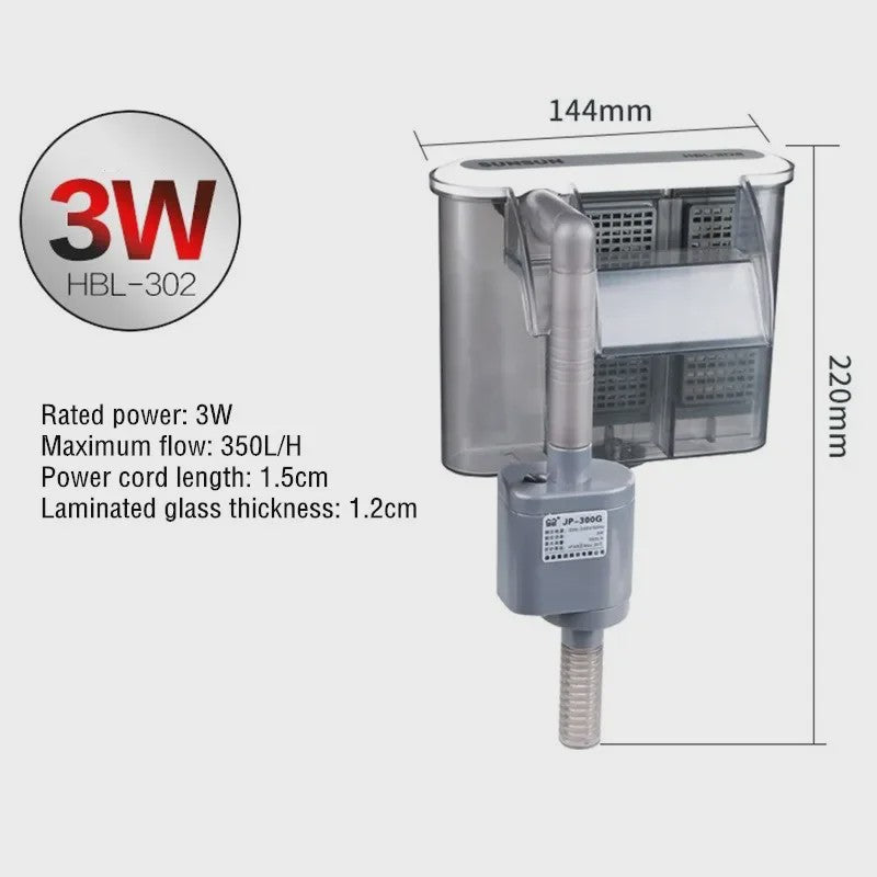 Hang-on Aquarium Filter met Waterval Effect - Efficiënte Watercirculatie