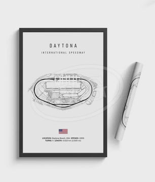 Vintage F1 Circuit Poster: Zwart-Wit Formule 1 Kunst voor de Raceliefhebber