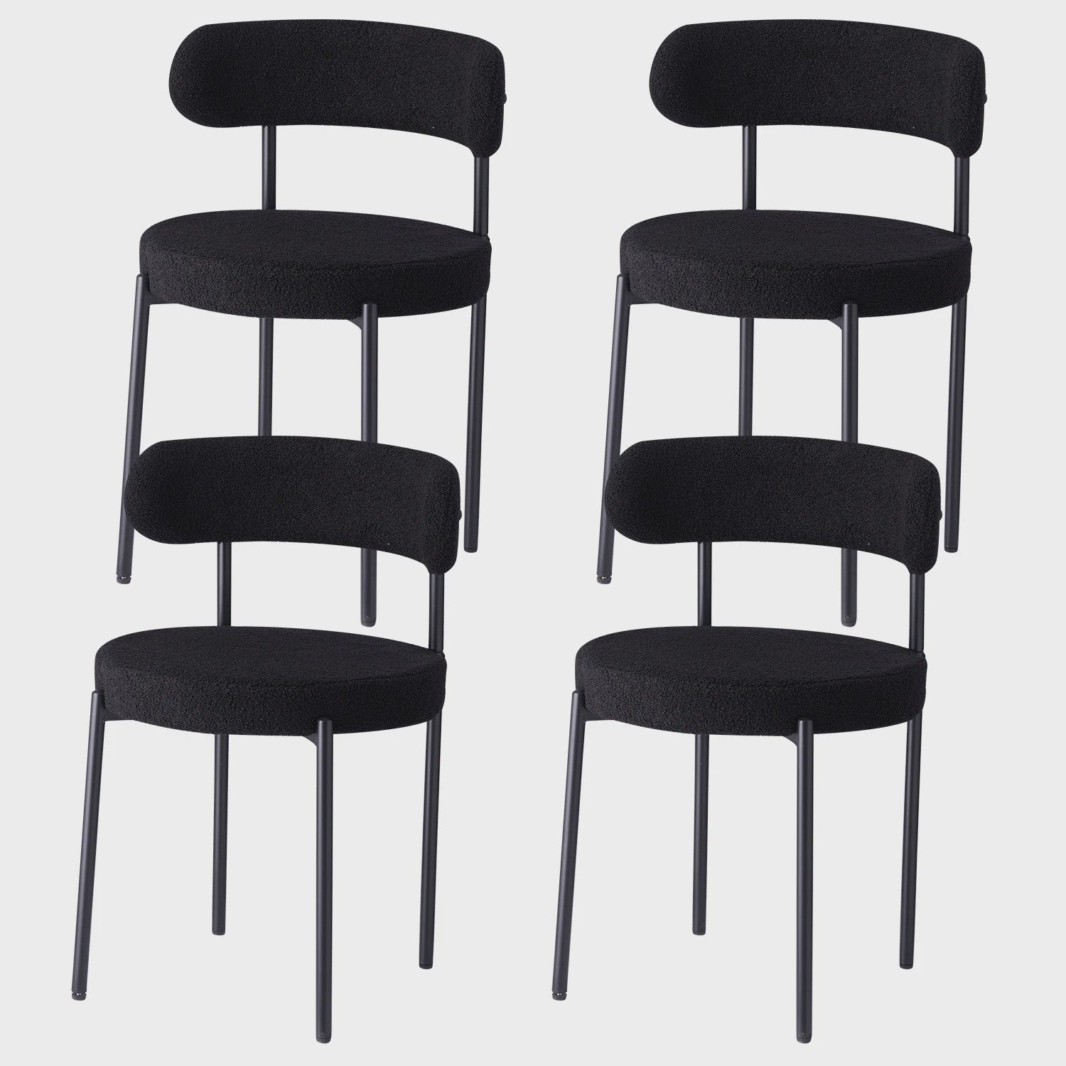 Nordic Stijl Teddy Velvet Eetkamerstoelen - Set van 2, 4 of 6
