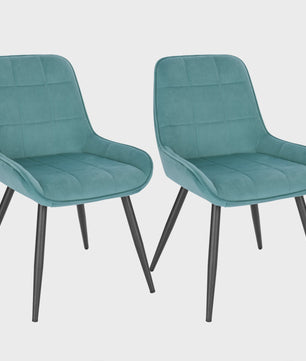 Set van 2 Ergonomische Velvet Eetkamerstoelen - Scandinavisch Design
