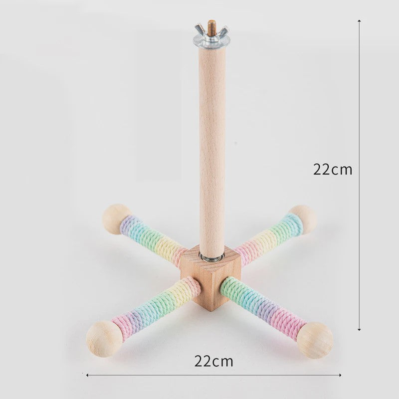 Vogel Speeltuin Molen met Houten Zitstok, Touw & Belletjes - Interactief & Knaagbestendig