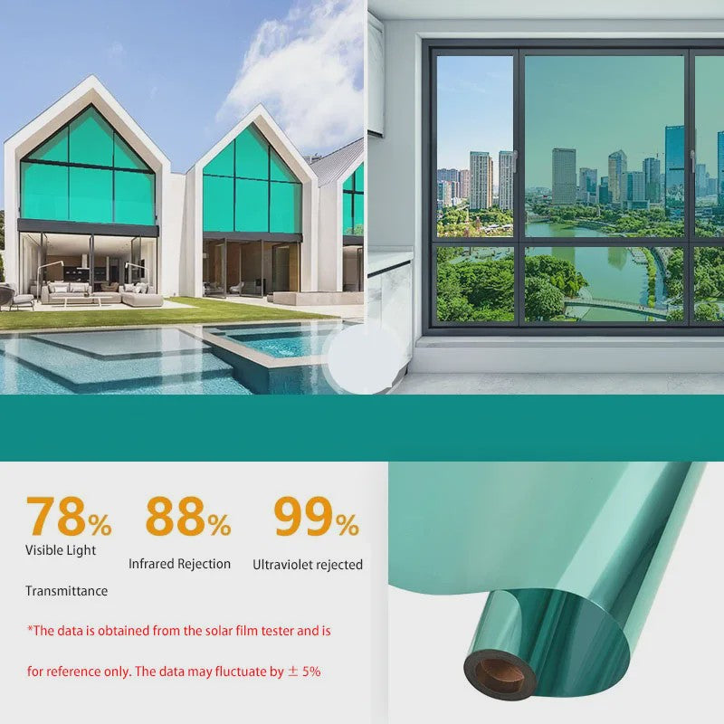 Privacy Raamfolie Spiegel Effect - Zonwerend, Warmte- en UV-bescherming
