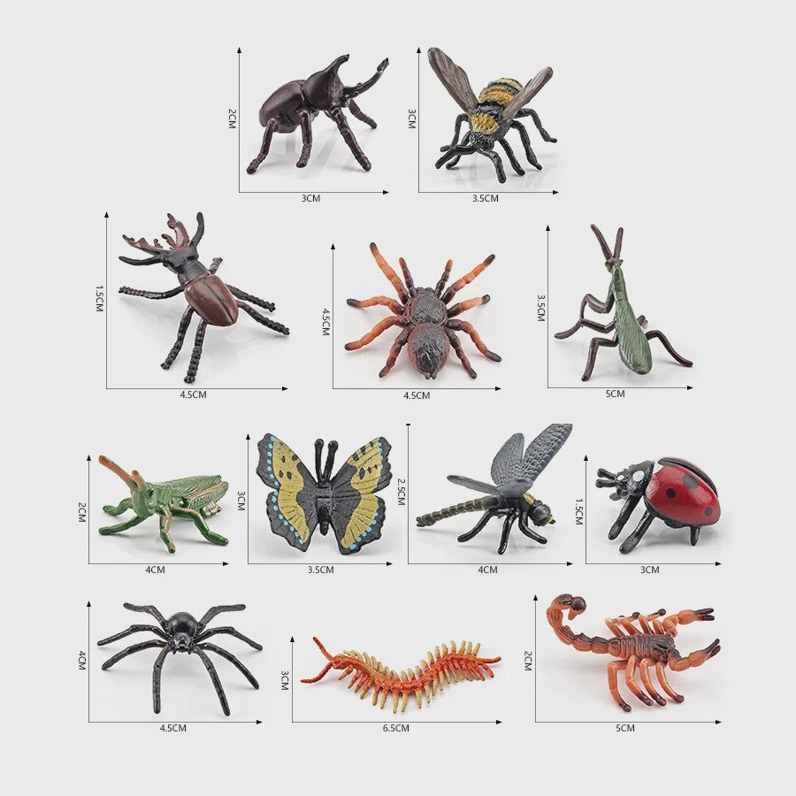 Plastic Dieren Speelgoed Collectie: Zee, Land & Insecten Miniatuur Set voor Kinderen