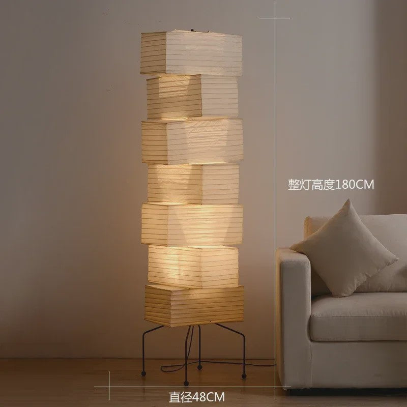 Akari Japanse Design Vloerlamp - Rijstpapier LED Lamp voor Sfeervolle Verlichting