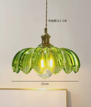 Nordic Groene Glazen Hanglamp met Koperen Fitting - Sfeervolle Moderne Verlichting
