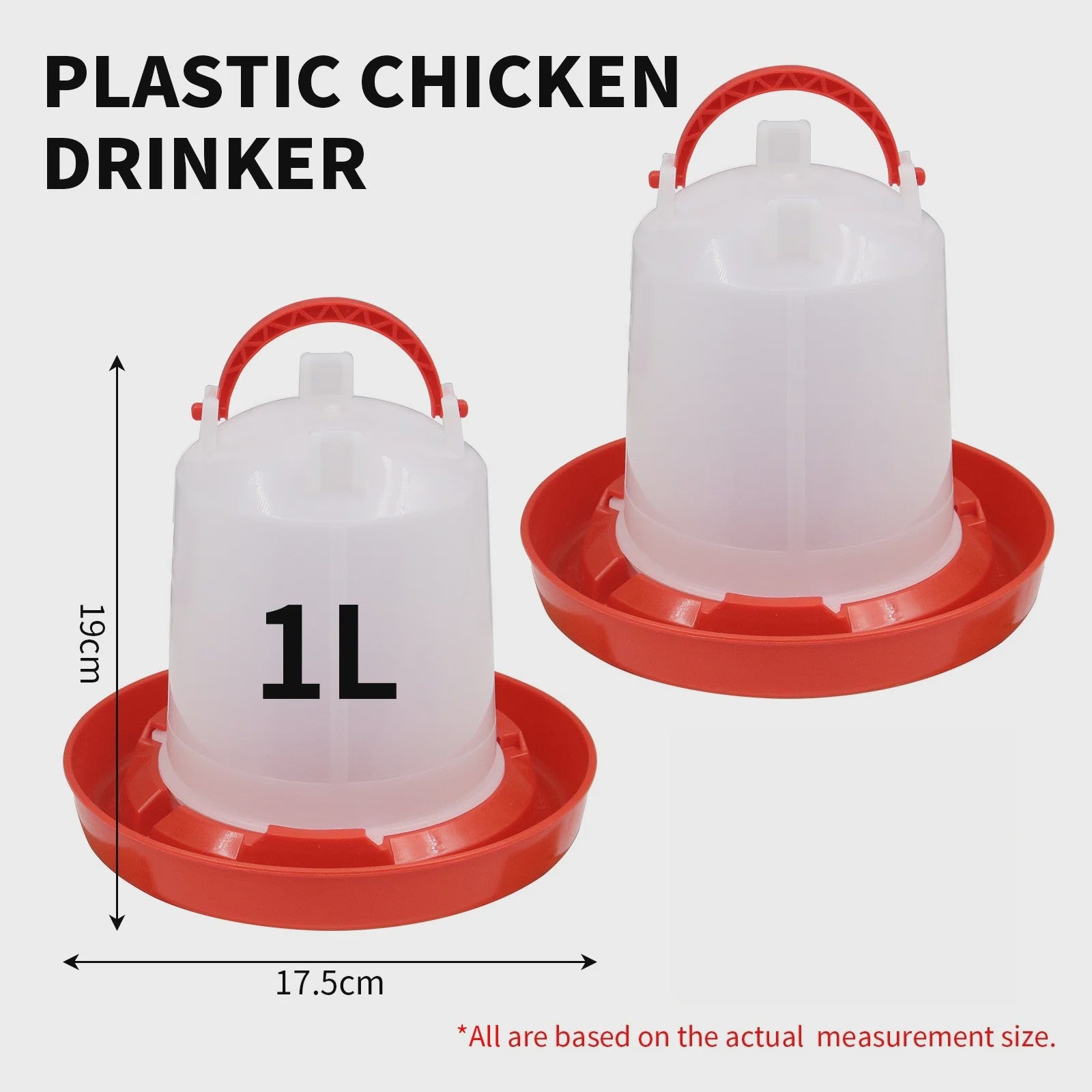 Automatische Kippen Drinkbak - Plastic Voederapparaat - Diverse Maten (1L t/m 18L)
