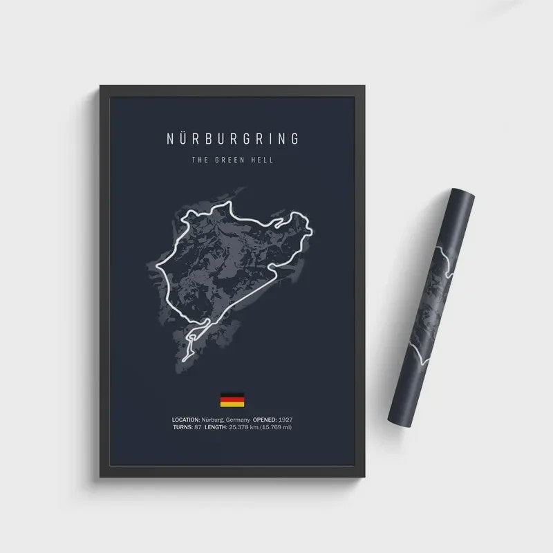F1 Circuit Poster: Monaco Imola Track Art - Stijlvolle Motorsport Wall Art