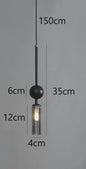 Luxe Scandinavische Hanglamp Goud/Zwart met Glas - Sfeervolle Verlichting voor Eetkamer, Slaapkamer of Nachtkastje