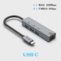 USB-C Docking Station met Gigabit Ethernet (1000Mbps) en 3x USB 3.0 Poorten | 100W PD