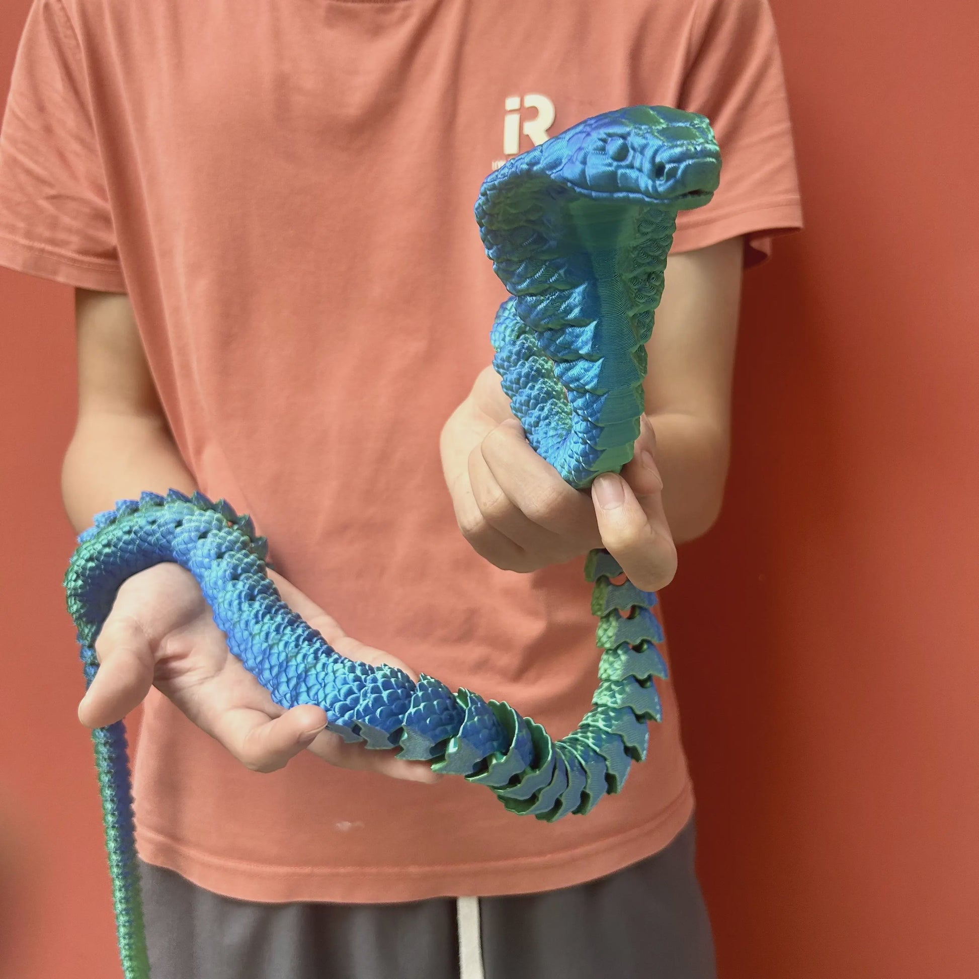 Flexibele 3D Geprinte Cobra Statue - Kleurrijk & Buigzaam - 90cm & 130cm - Uniek Cadeau