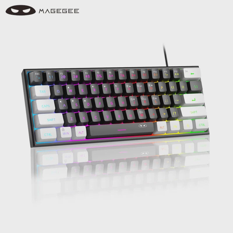 MageGee Mini 60% Gaming Toetsenbord met RGB Backlit, 61 Toetsen, Compact & Ergonomisch