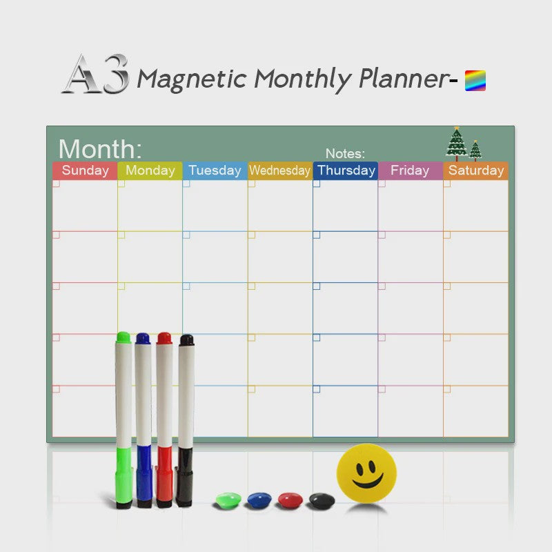 Flexibel Magnetisch Weekplanner Whiteboard A3 - Ideaal voor Koelkast & Kantoor