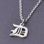 RVS Initiaal Ketting met Oude Engelse Letterhanger - 26 Letters, Perfect voor Hem, Haar of als Koppelkado