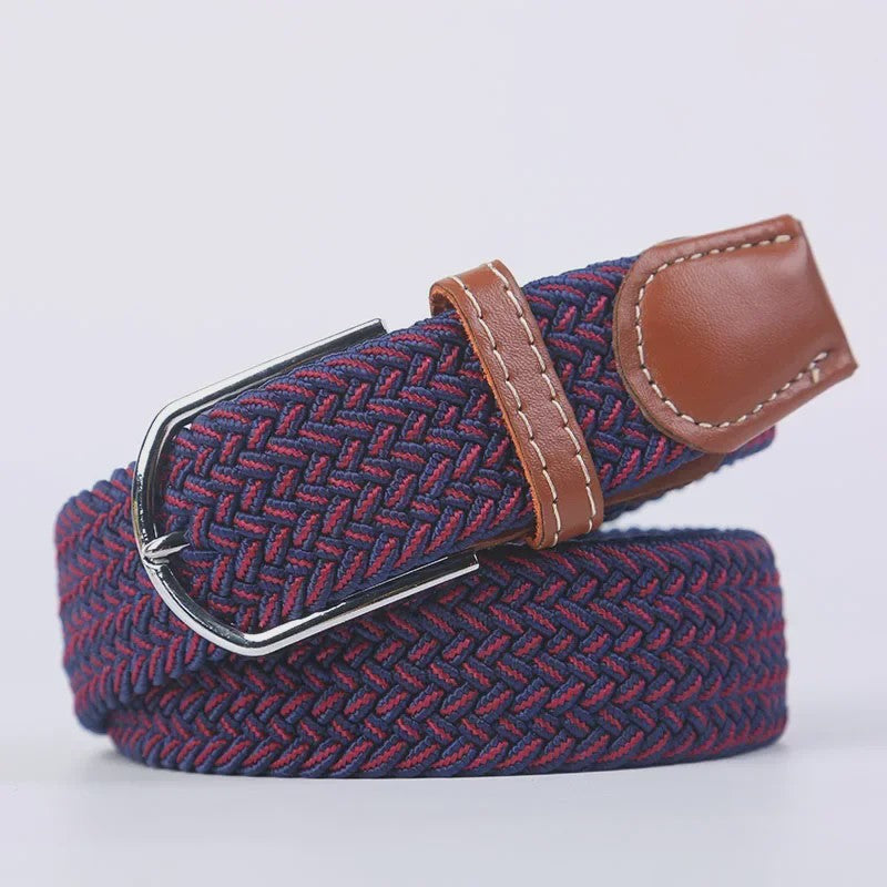 Unisex Gevlochten Elastische Riem met Pin Gesp - 107-130cm