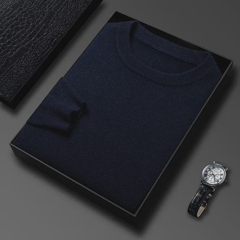 Heren Gebreide Trui met Diamantpatroon - Casual Ronde Hals, Lange Mouwen