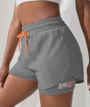 Dames High Waist Yoga Shorts met Ingebouwde Legging - Comfort & Stijl voor Sport