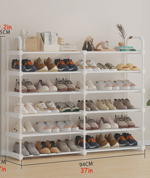 Stapelbare Schoenenkast Organizer - 4 tot 7 Lagen, Wit