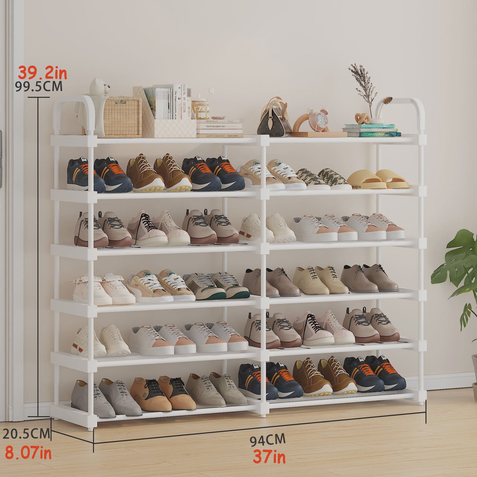 Stapelbare Schoenenkast Organizer - 4 tot 7 Lagen, Wit