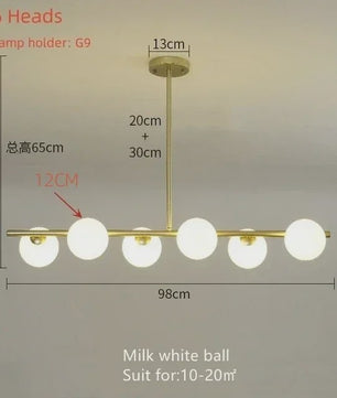 Moderne Magische Bonen Glas Kroonluchter - 6/7 Lampen - Goud/Zwart