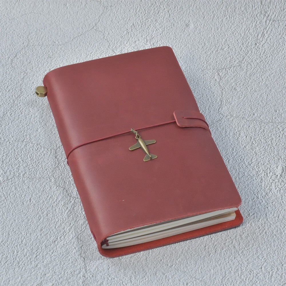 Leren Reisdagboek Navulbaar - Handgemaakt Retro Notitieboek voor Schrijven, Tekenen & Cadeau