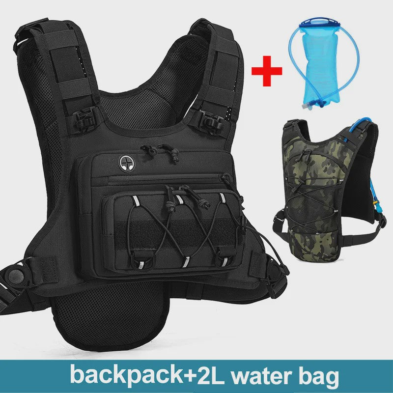 Tactisch Borstvest met Hydratatie en Opbergvakken - Ideaal voor Outdoor Sporten