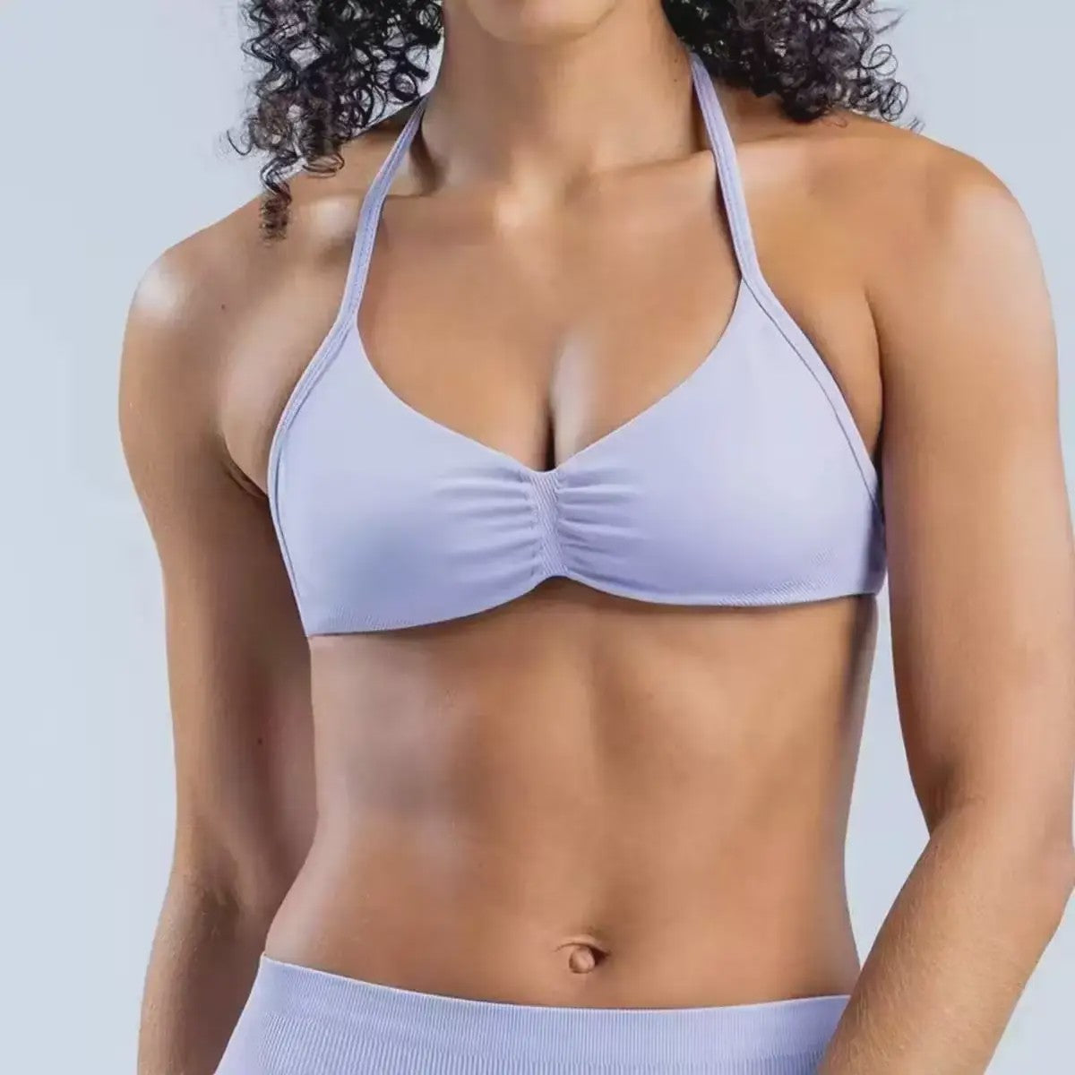 Naadloze Yogaset Dames: Sportbeha met Halternek & High Waist Shorts
