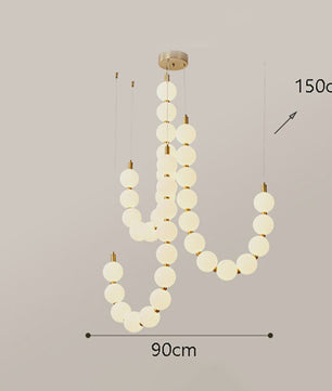 Moderne Scandinavische Plafondlamp met Bolvormige Lampjes - Hanglamp voor Woonkamer & Trap