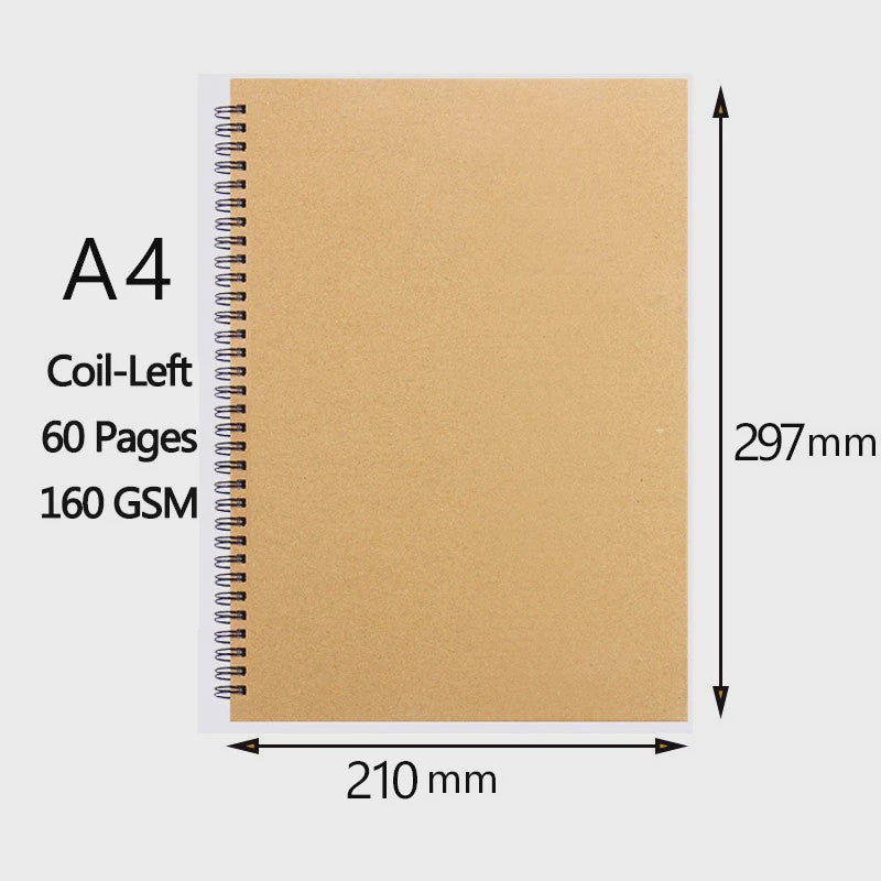 Schetsboek met Dik Papier (160 GSM) - Diverse Maten A3, A4, A5, 8K, 16K - Ideaal voor Tekenen en Schilderen
