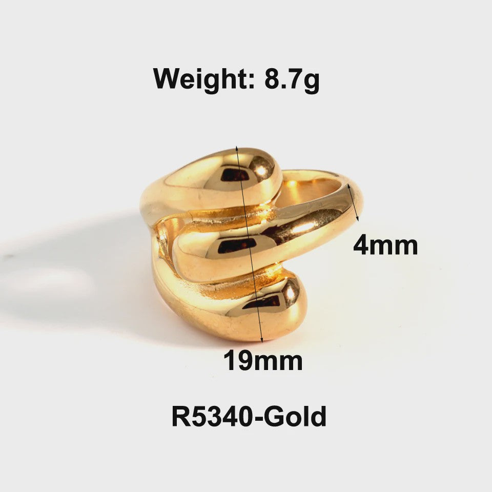 Nieuw Design Geometrische Kralen Ring - Roestvrij Staal Dames Sieraden