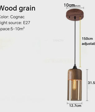 Scandinavische Houten LED Glas Hanglamp - Modern Design voor Woonkamer, Eetkamer & Slaapkamer