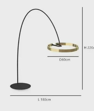 Moderne Gouden Ring Vloerlamp - Minimalistisch Design, Luxe Verlichting voor Woonkamer